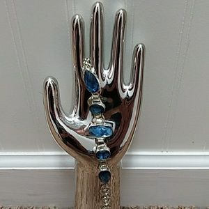 STERLING SILVER BRACELET WITH BLUE TOPAZ GEMSTONES